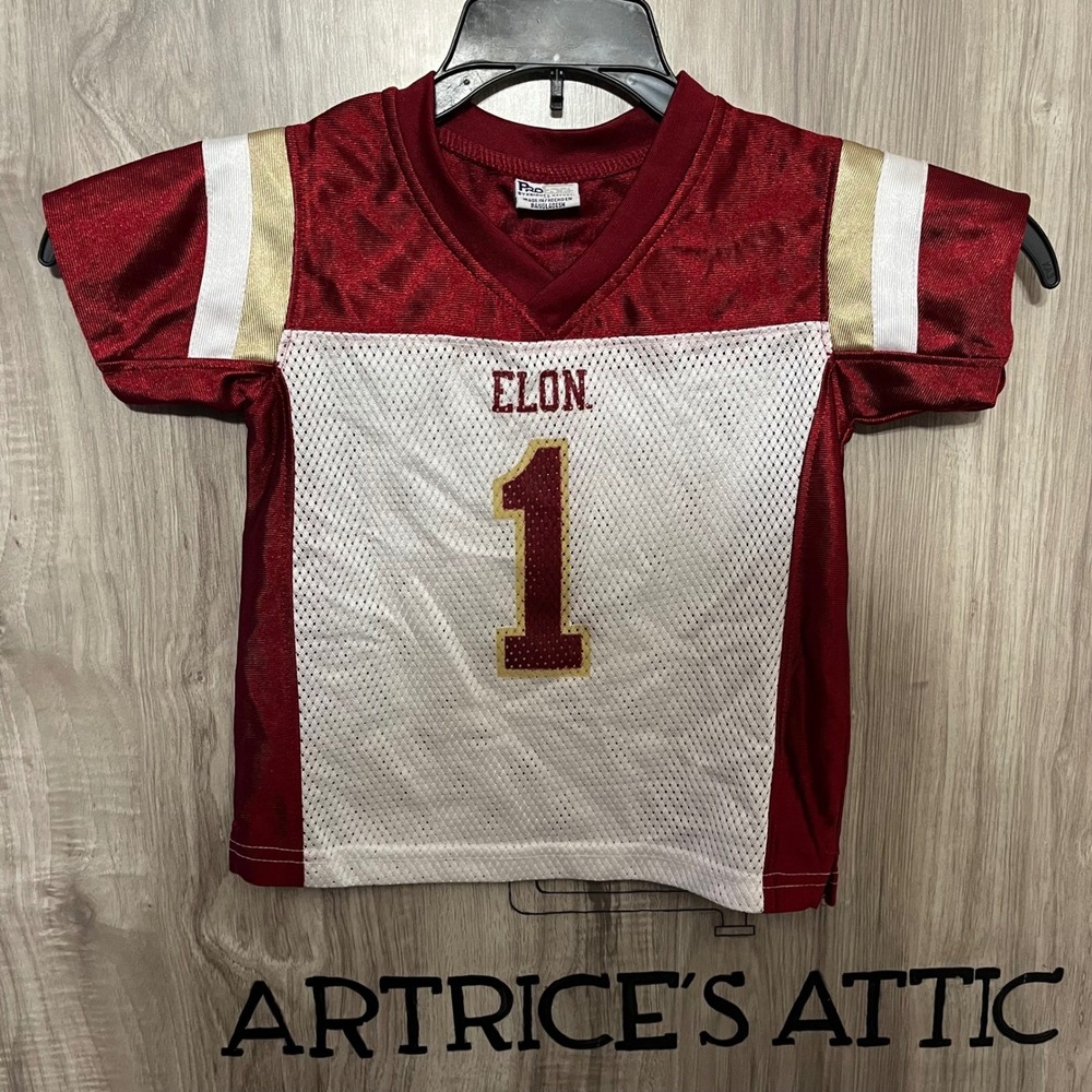 Elon Phoenix Football Jersey Toddler 2T #1 Pro Edge Knights Apparel Red White